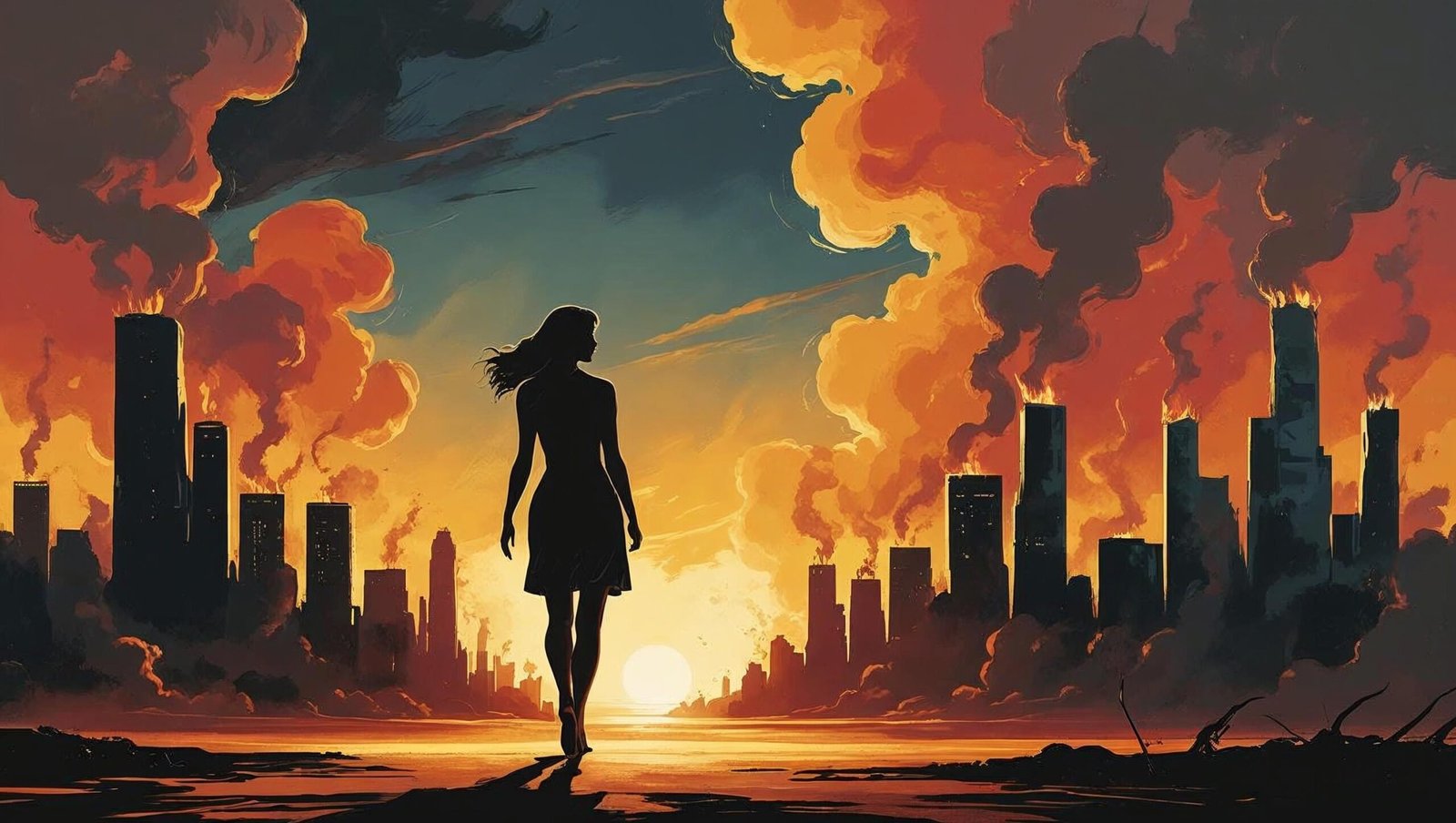Woman walking away from past — symbol of transformation in First Lie Wins