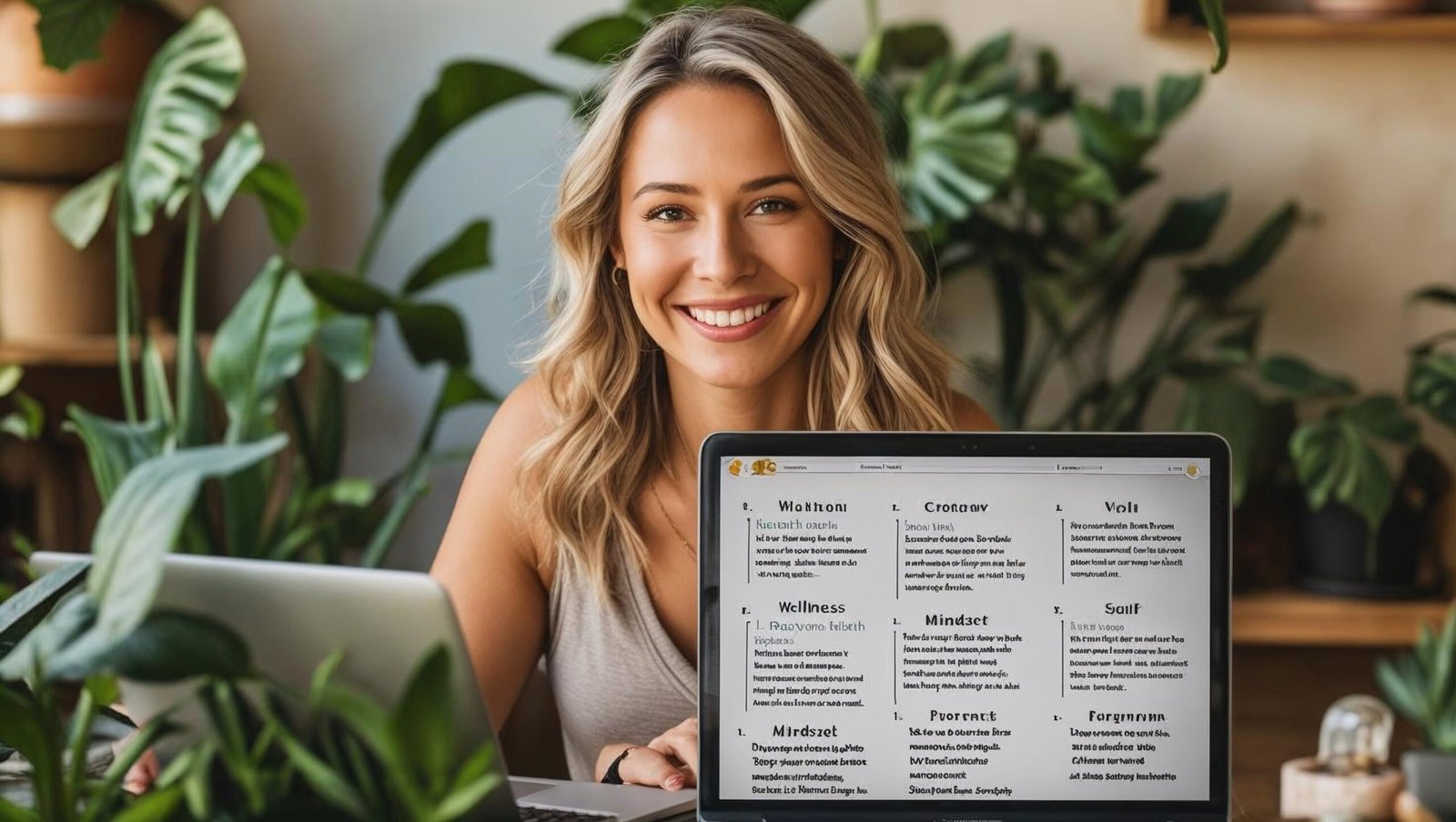 Writer creating content for wellness and mindset blogs