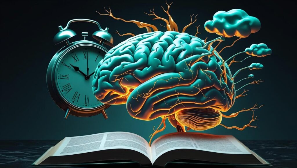 Blink by Malcolm Gladwell featured image with brain, clock, and abstract thought