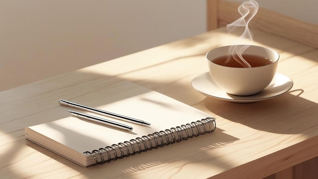 Essentialism by Greg McKeown featured minimalist workspace