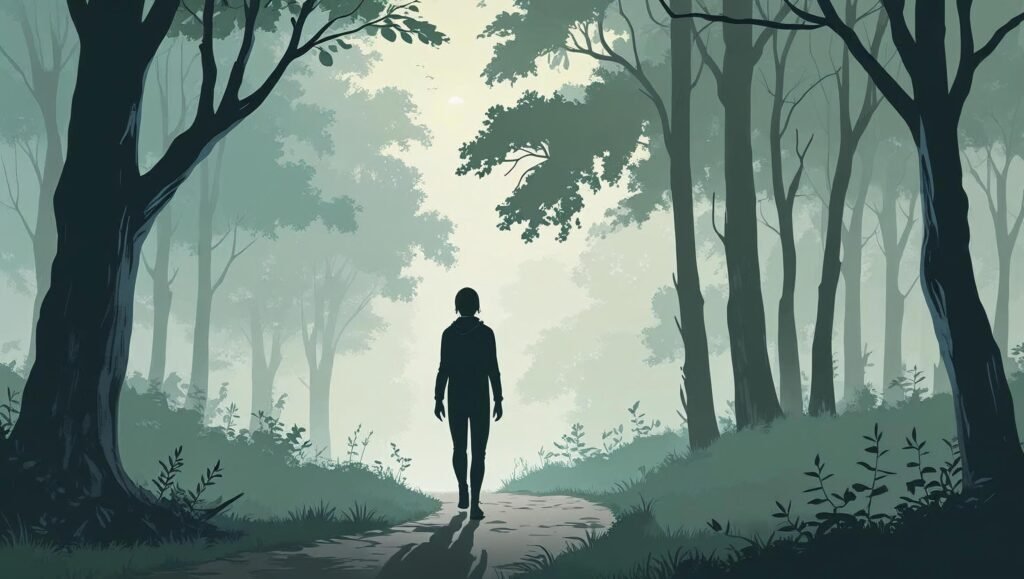 It is OK That You Are Not OK featured image of a grieving figure in nature