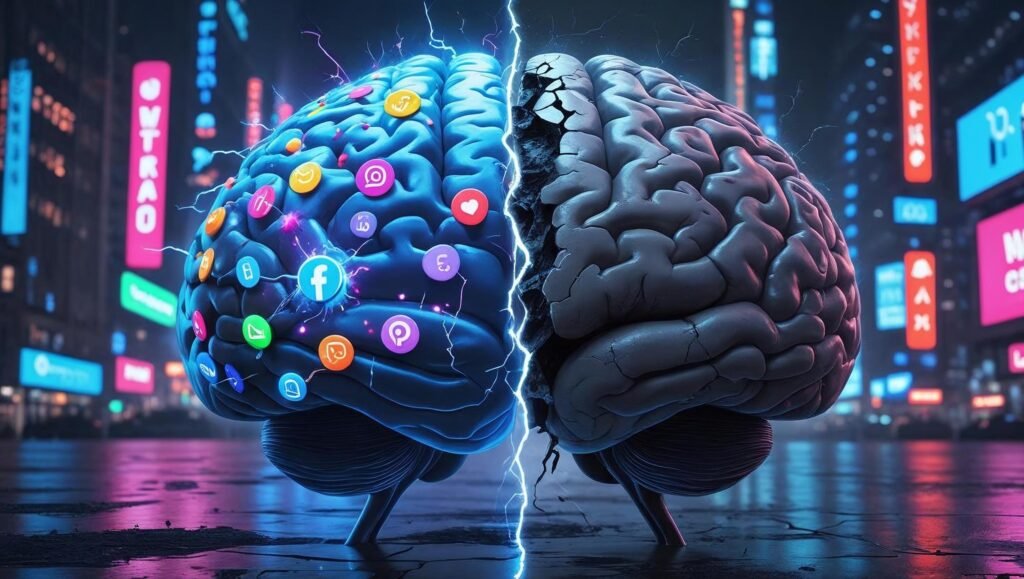 Dopamine Nation by Anna Lembke featured brain duality illustration
