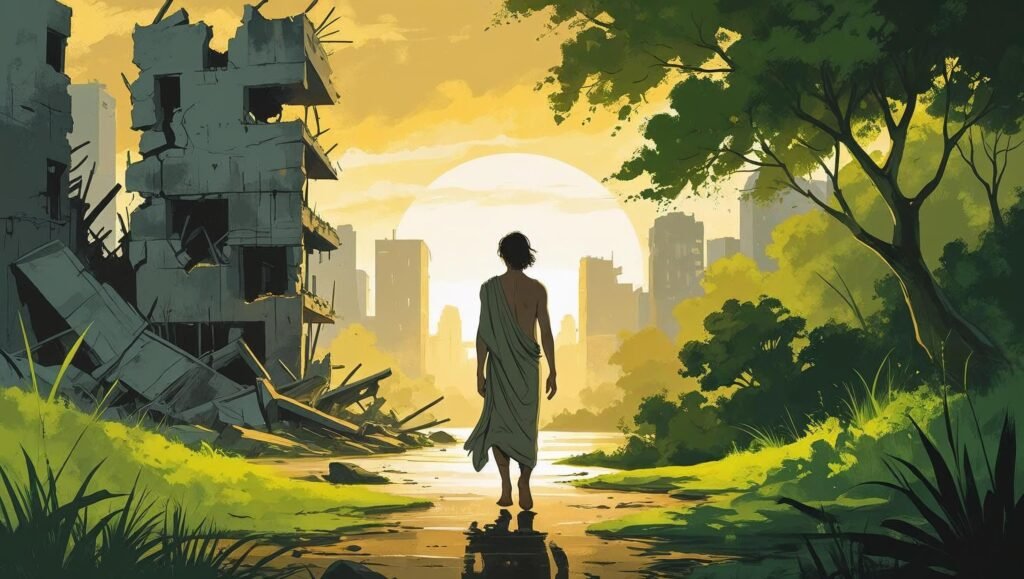 symbolic journey image representing Lost Connections by Johann Hari