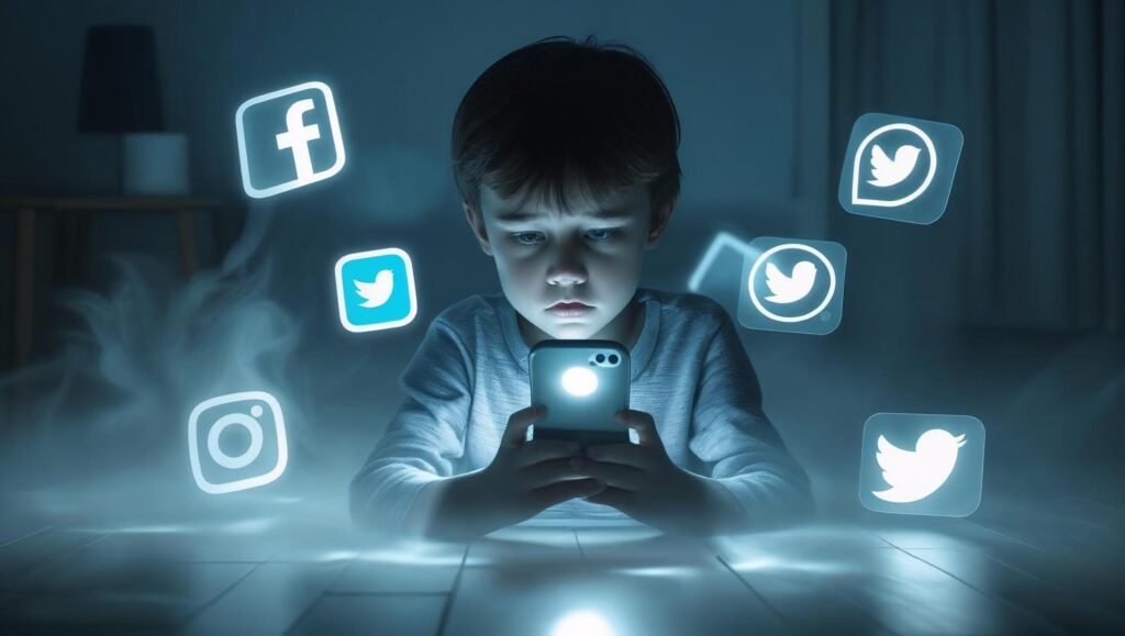 The Anxious Generation by Jonathan Haidt featured image showing child consumed by smartphone