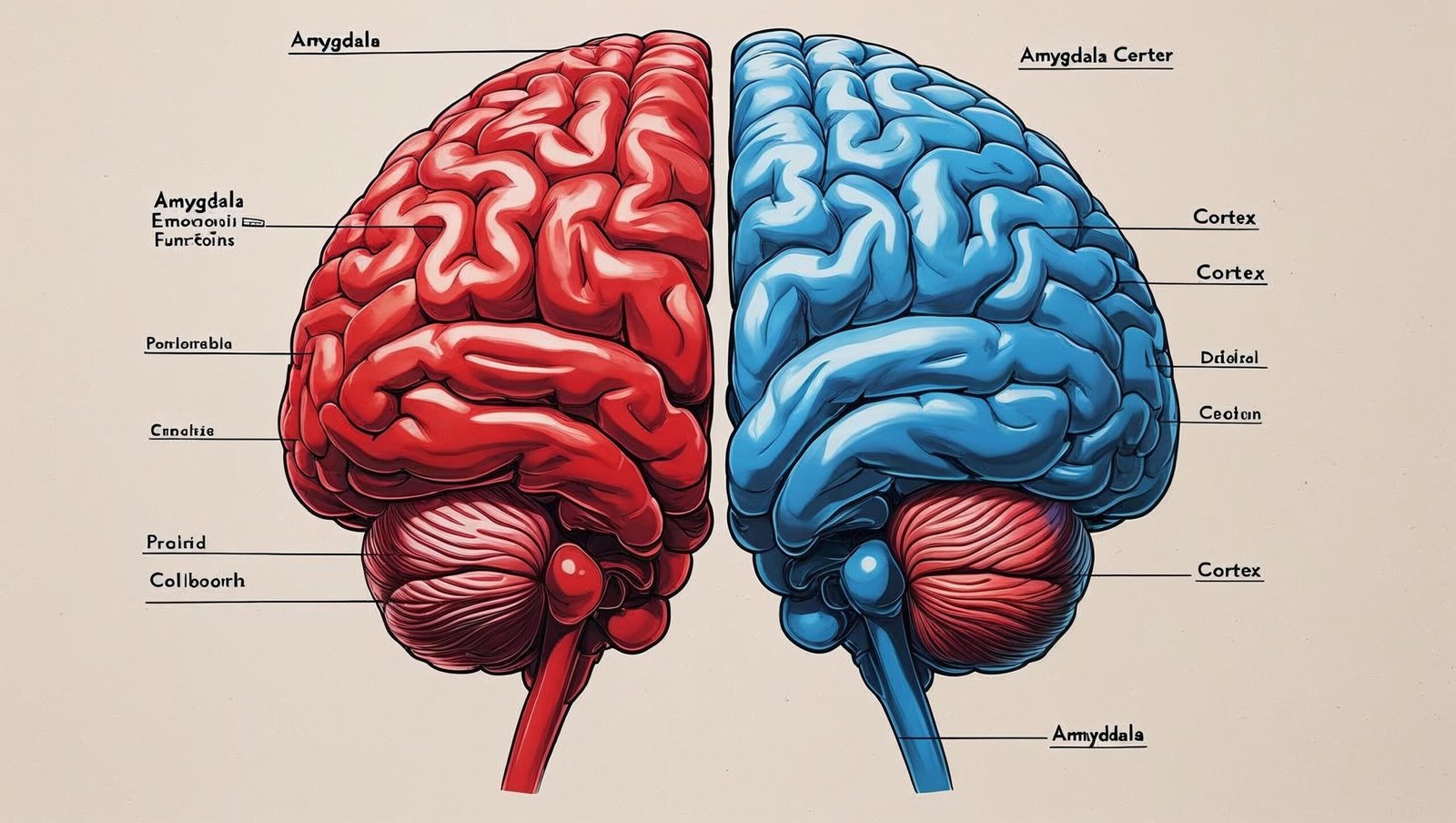 Rewire Your Anxious Brain by Catherine M Pittman brain diagram amygdala and cortex