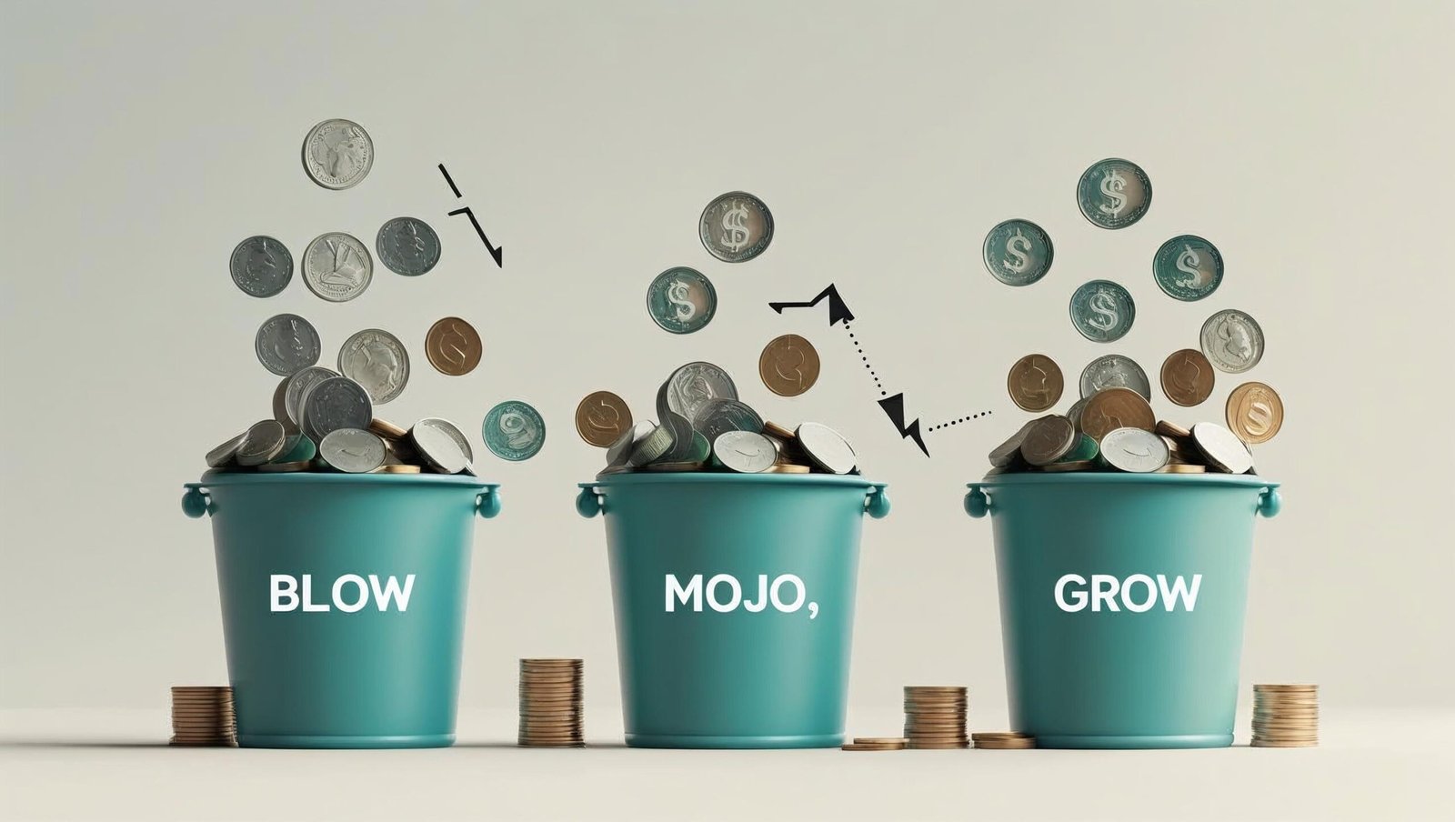 Visual guide to the bucketing system from The Barefoot Investor by Scott Pape