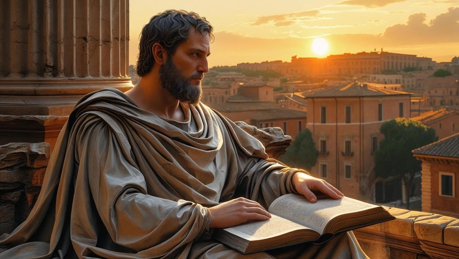 Lives of the Stoics by Ryan Holiday Marcus Aurelius meditating
