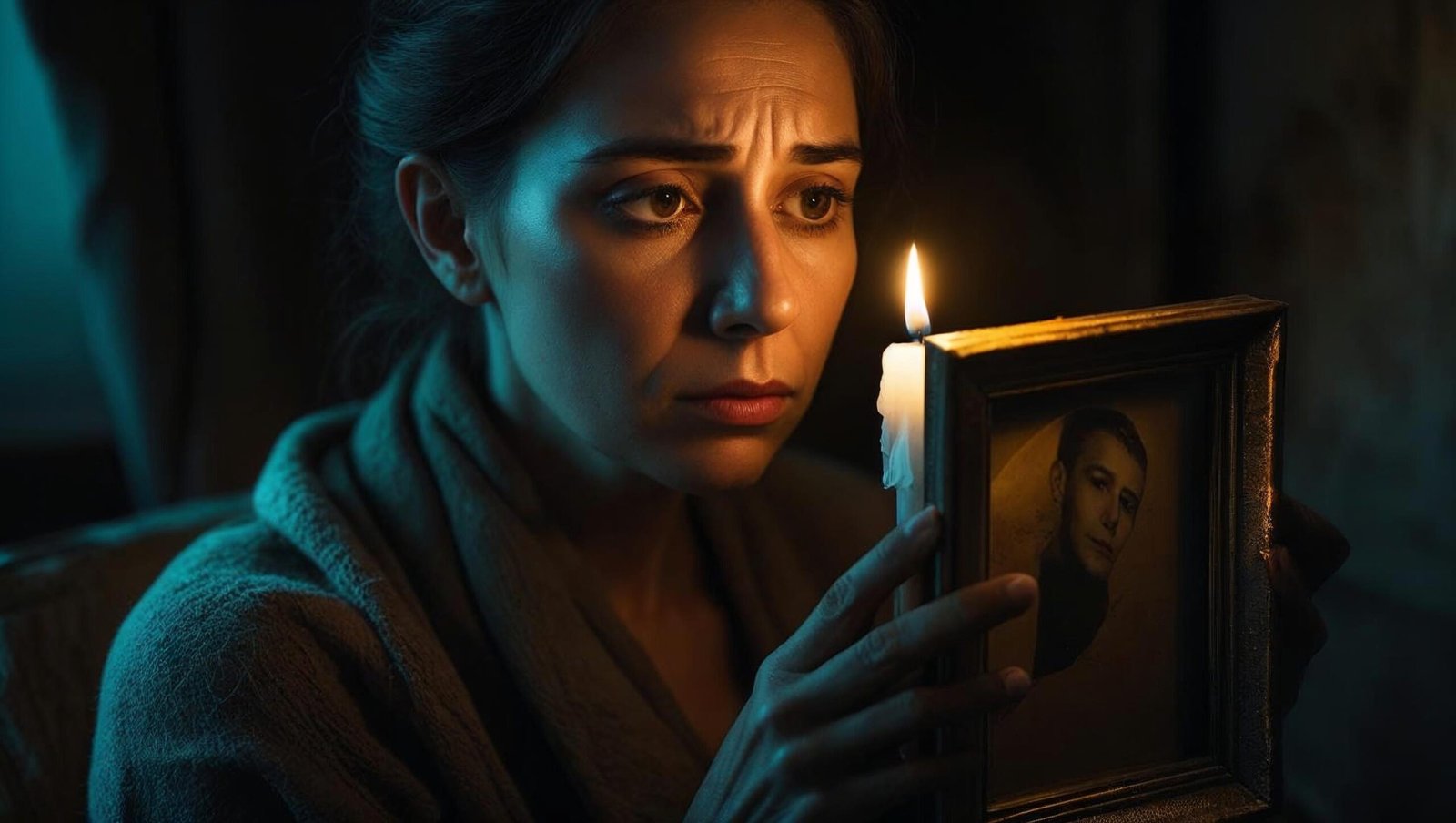It is OK That You Are Not OK woman grieving quietly with candle
