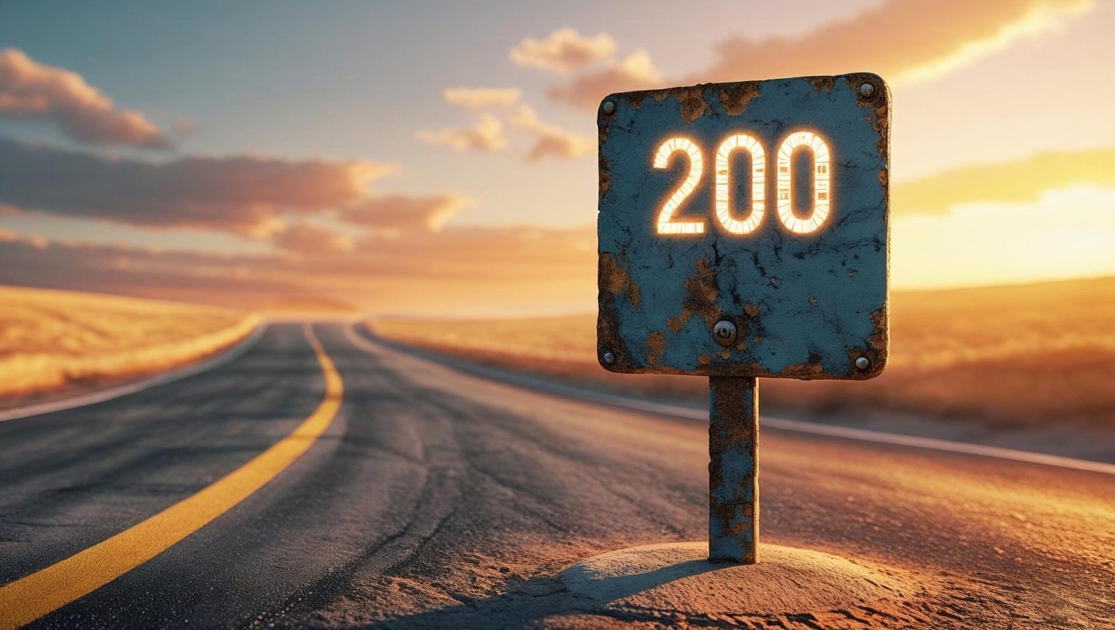 200th Blogpost Celebration visual milestone on digital road
