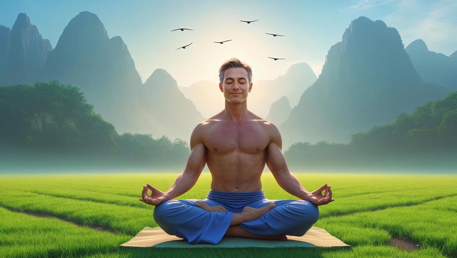 meditating figure in nature representing Lost Connections by Johann Hari
