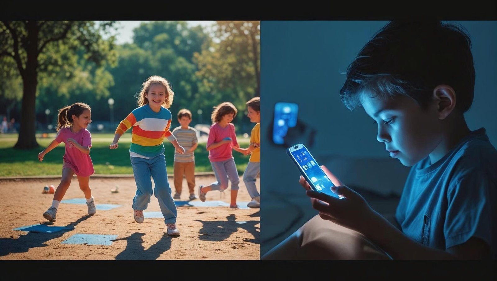 The Anxious Generation by Jonathan Haidt visual comparison of past and present childhood