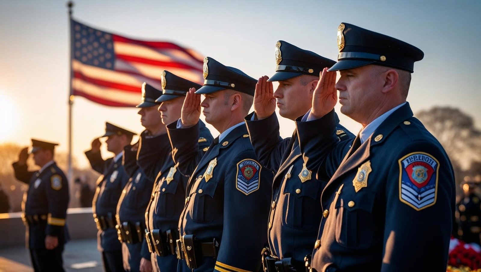 Salute to service as portrayed in Behind the Badge by Johnny Joey Jones