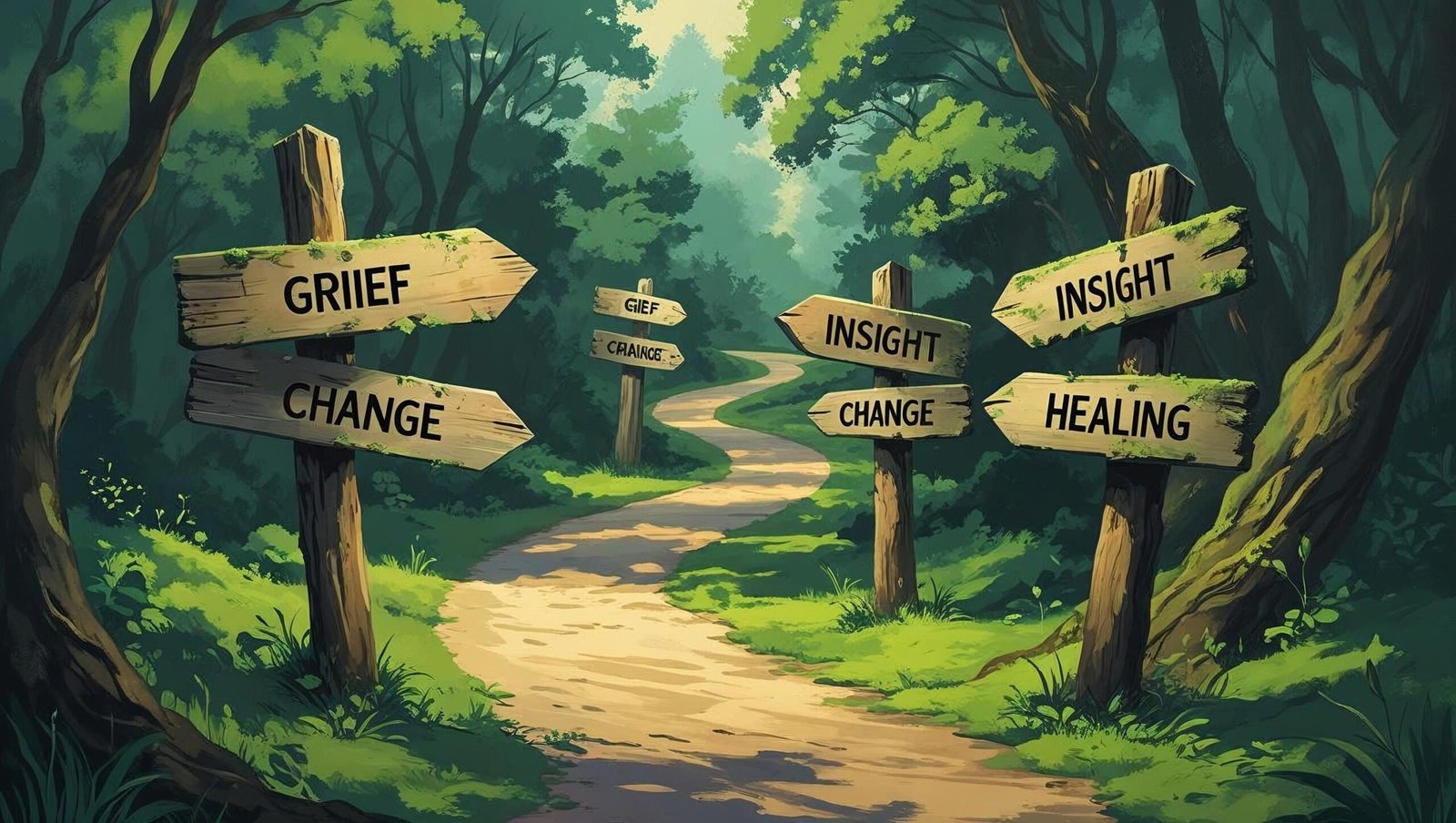 Maybe You Should Talk to Someone visual path of grief and healing