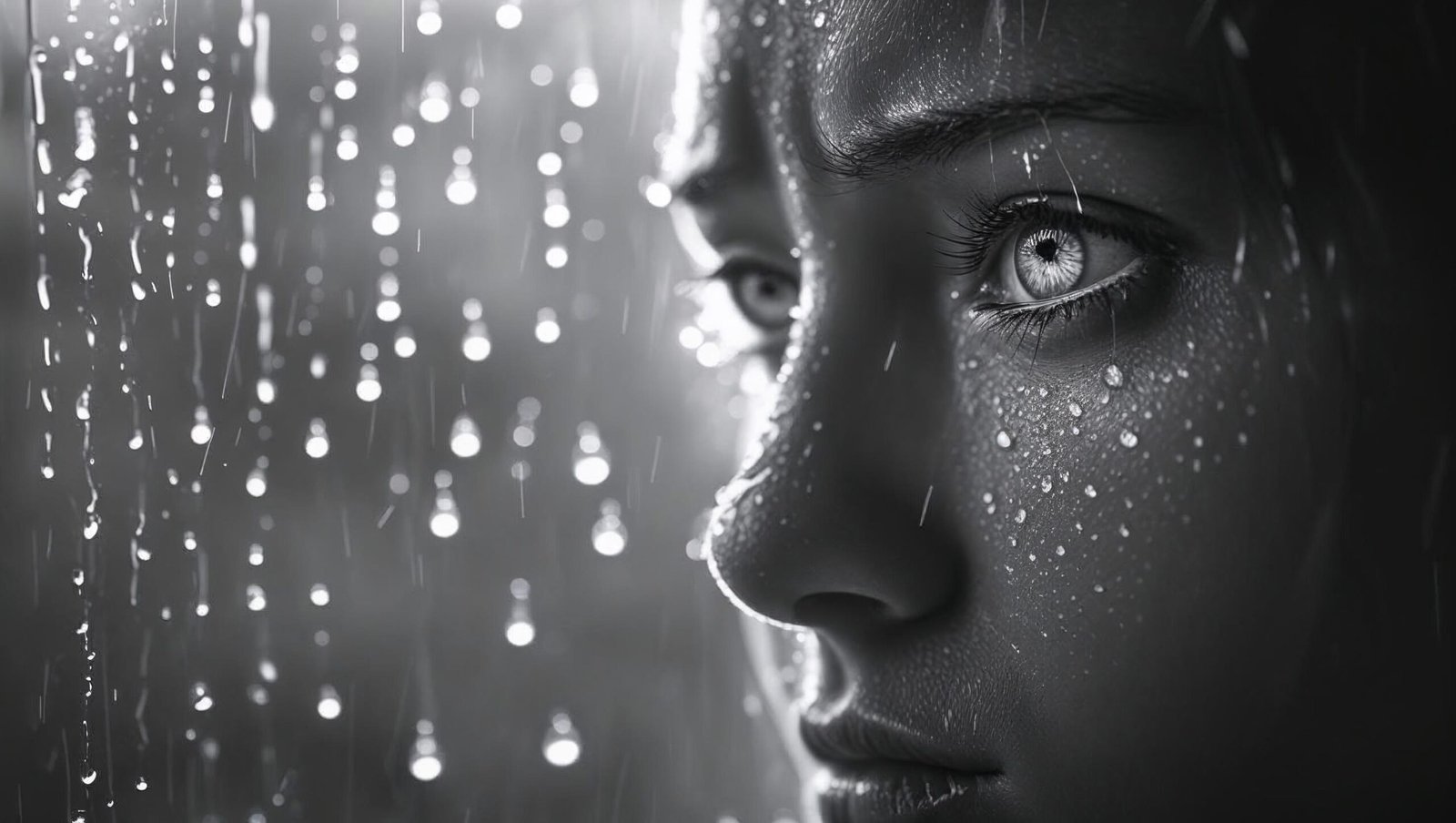 It is OK That You Are Not OK tearful eyes in rain