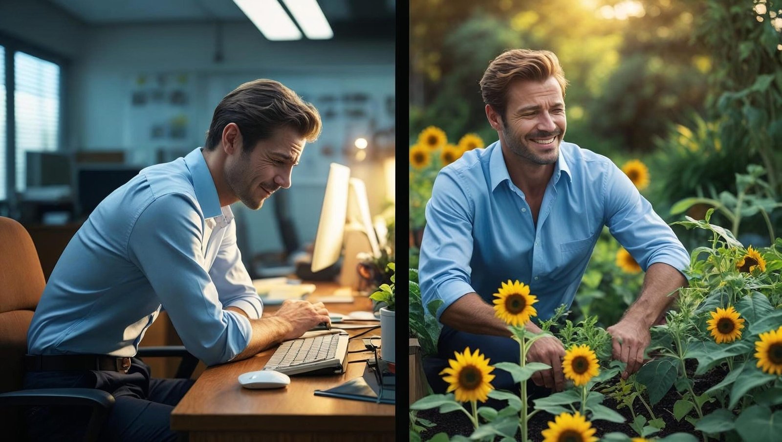 work stress versus nature therapy from Lost Connections by Johann Hari