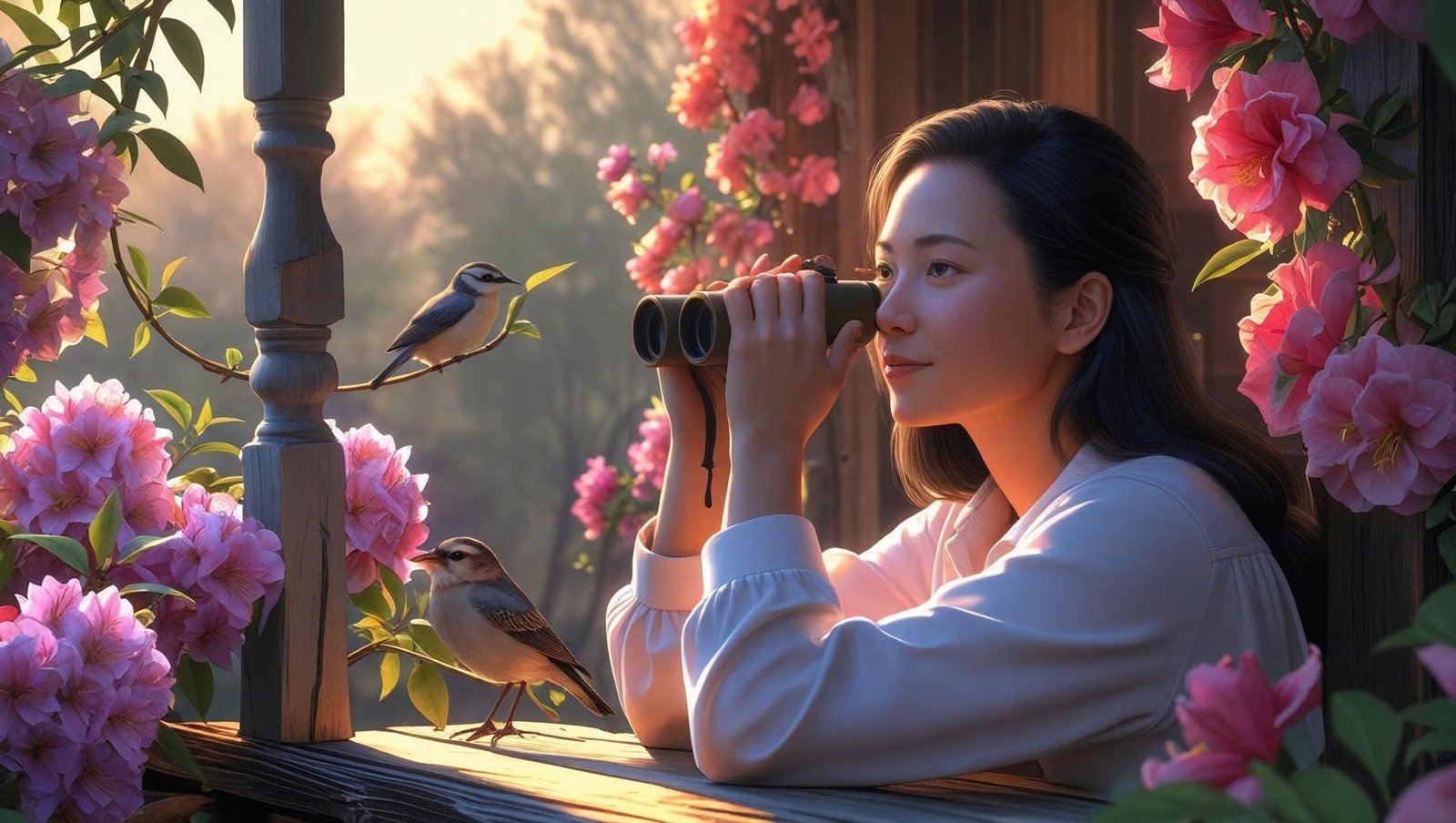 Observing birds in The Backyard Bird Chronicles by Amy Tan