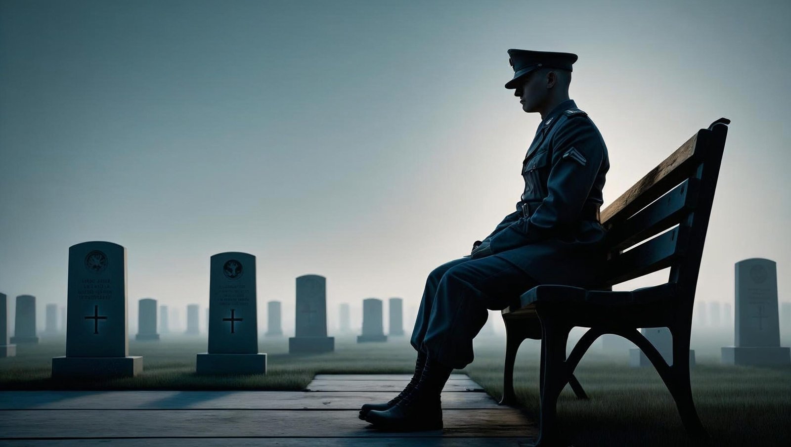 Butler by Salena Zito image of lone figure at military cemetery reflecting on past