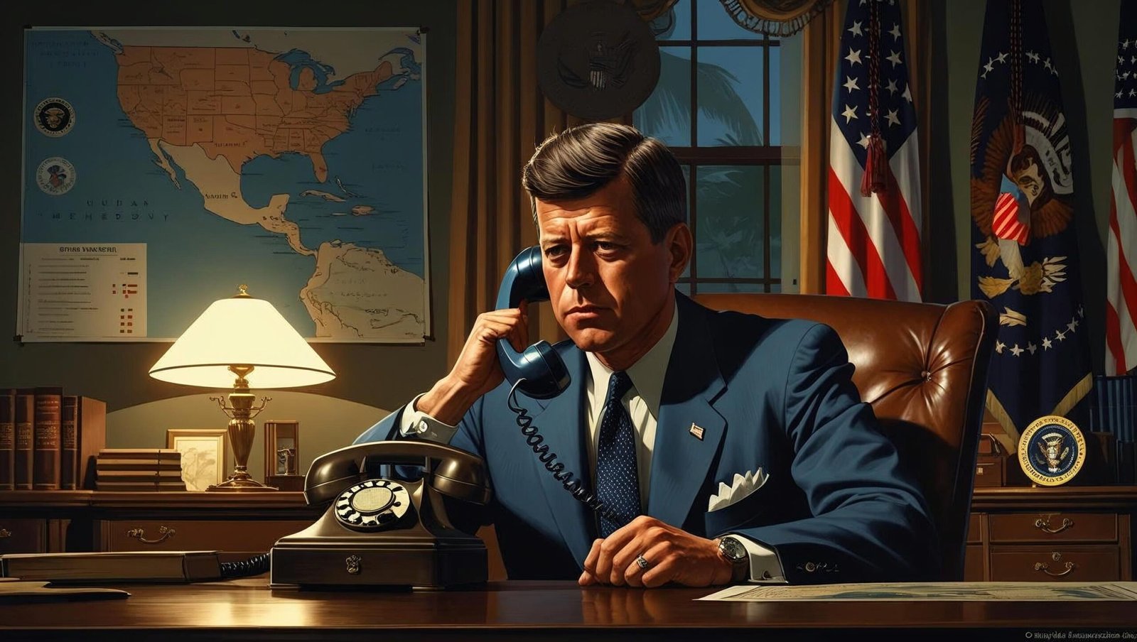 Presidential leadership scene in JFK by J Randy Taraborrelli