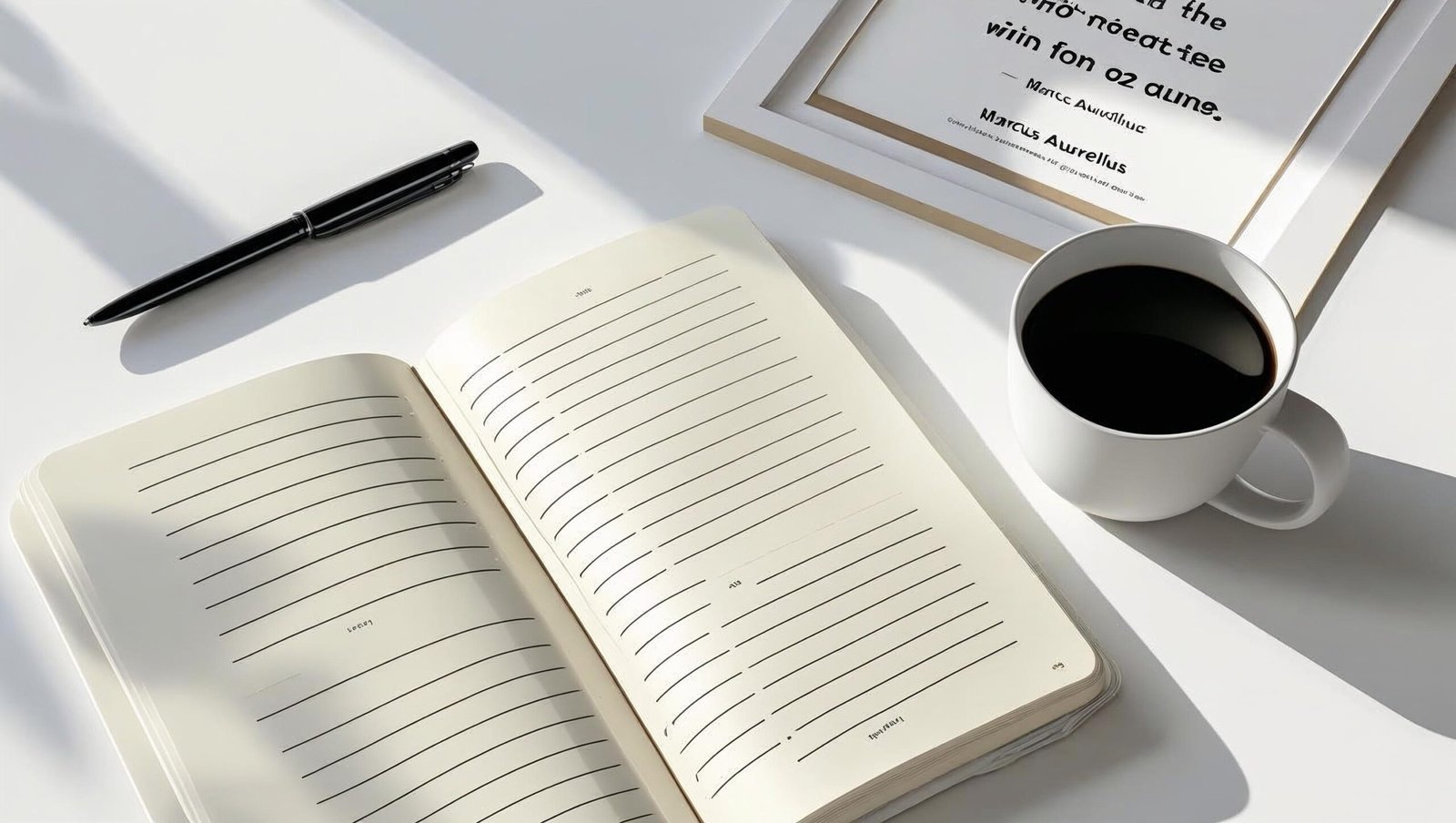 How to Think Like a Roman Emperor modern Stoic reflection workspace