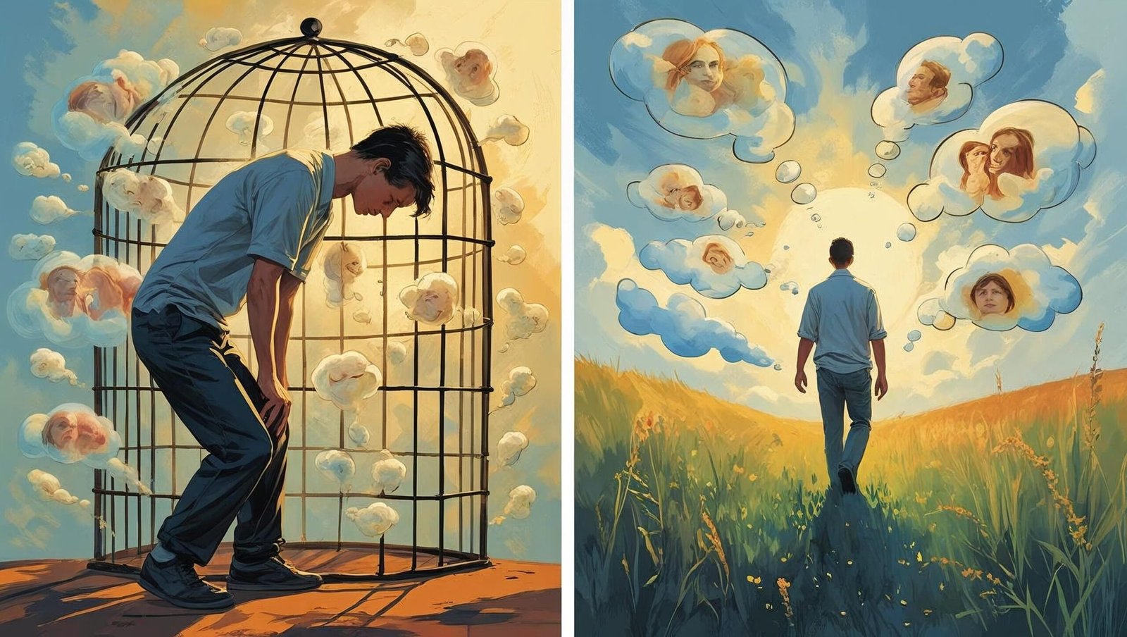 The Happiness Trap by Russ Harris psychological flexibility concept image