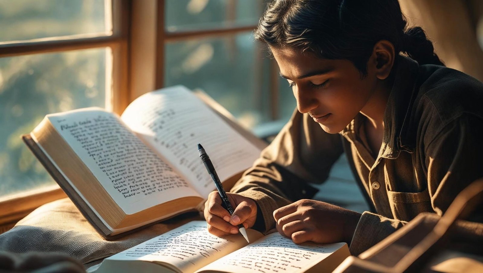Student reflecting on Get Epic Shit Done by Ankur Warikoo while journaling life goals