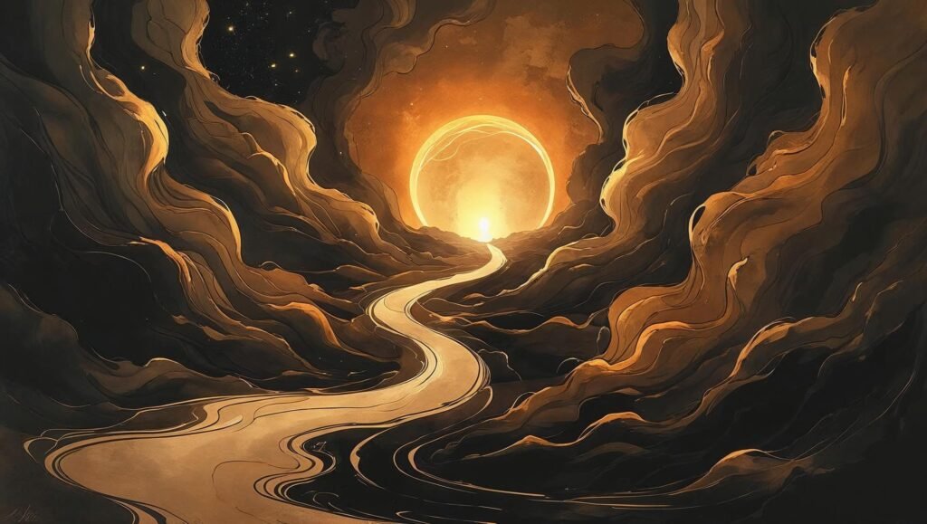 Glowing light carried through darkness symbolizing resilience and growth – The Light We Carry summary