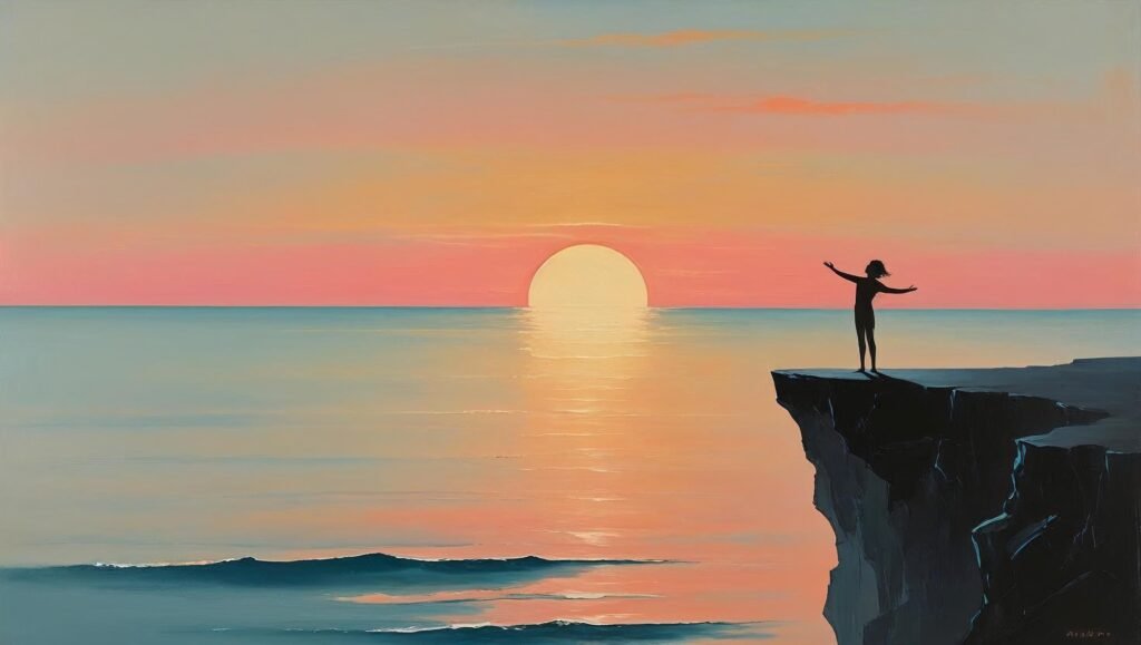 Is Life Worth Living featured image showing a sunrise over the ocean with a silhouette