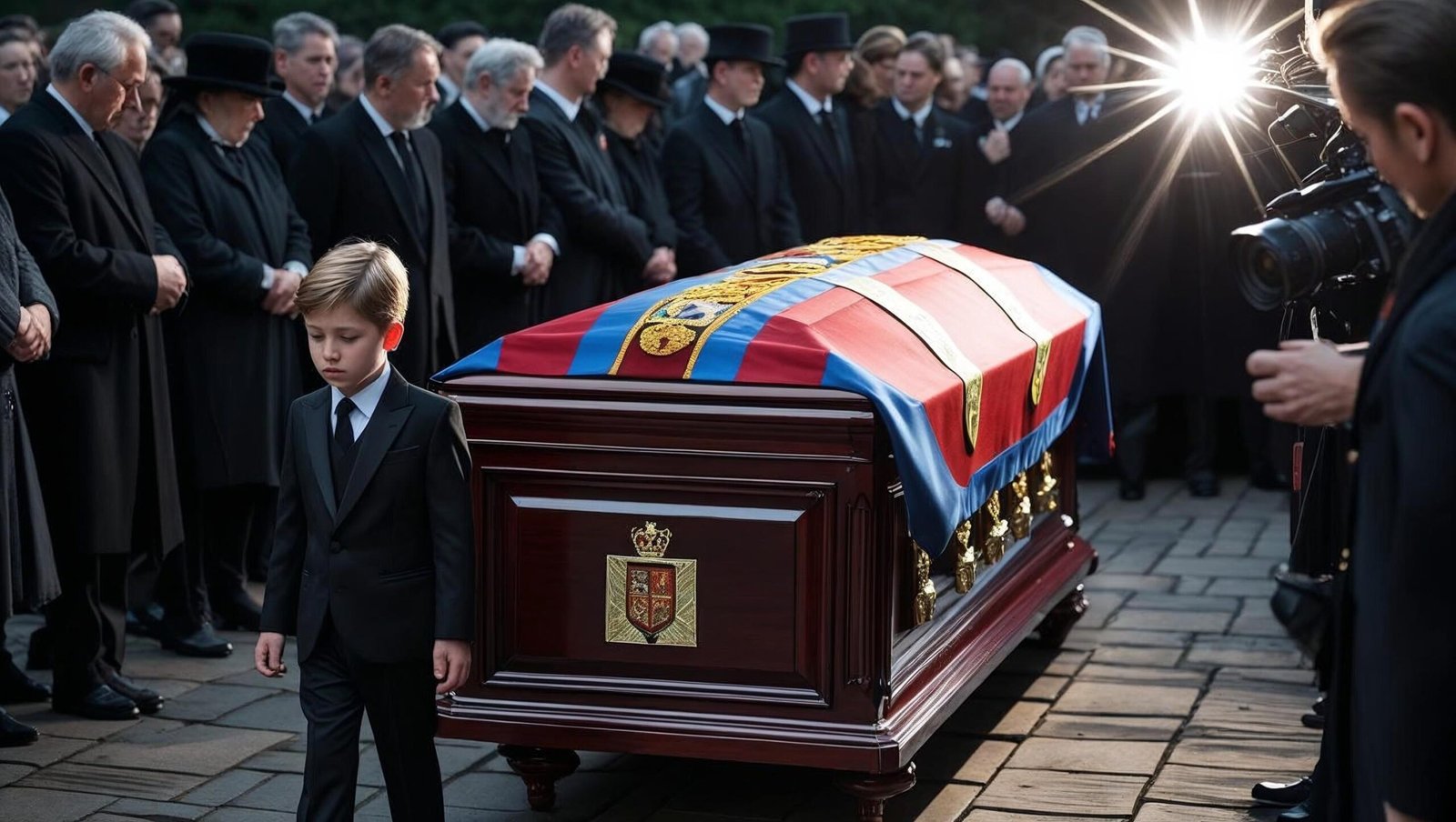 Spare by Prince Harry image showing childhood grief at royal funeral