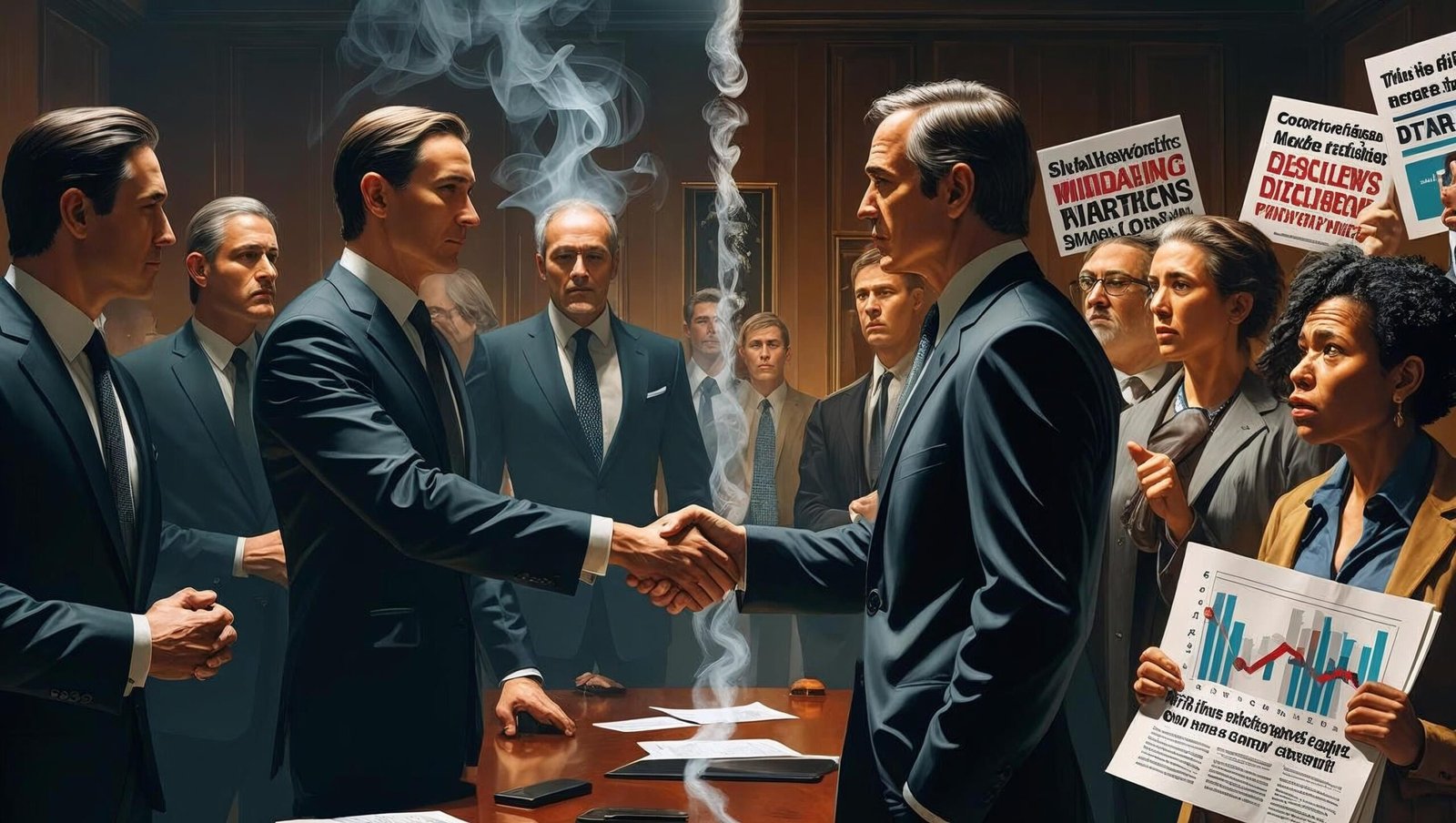 The Big Myth illustration of corporate power and citizens’ struggle