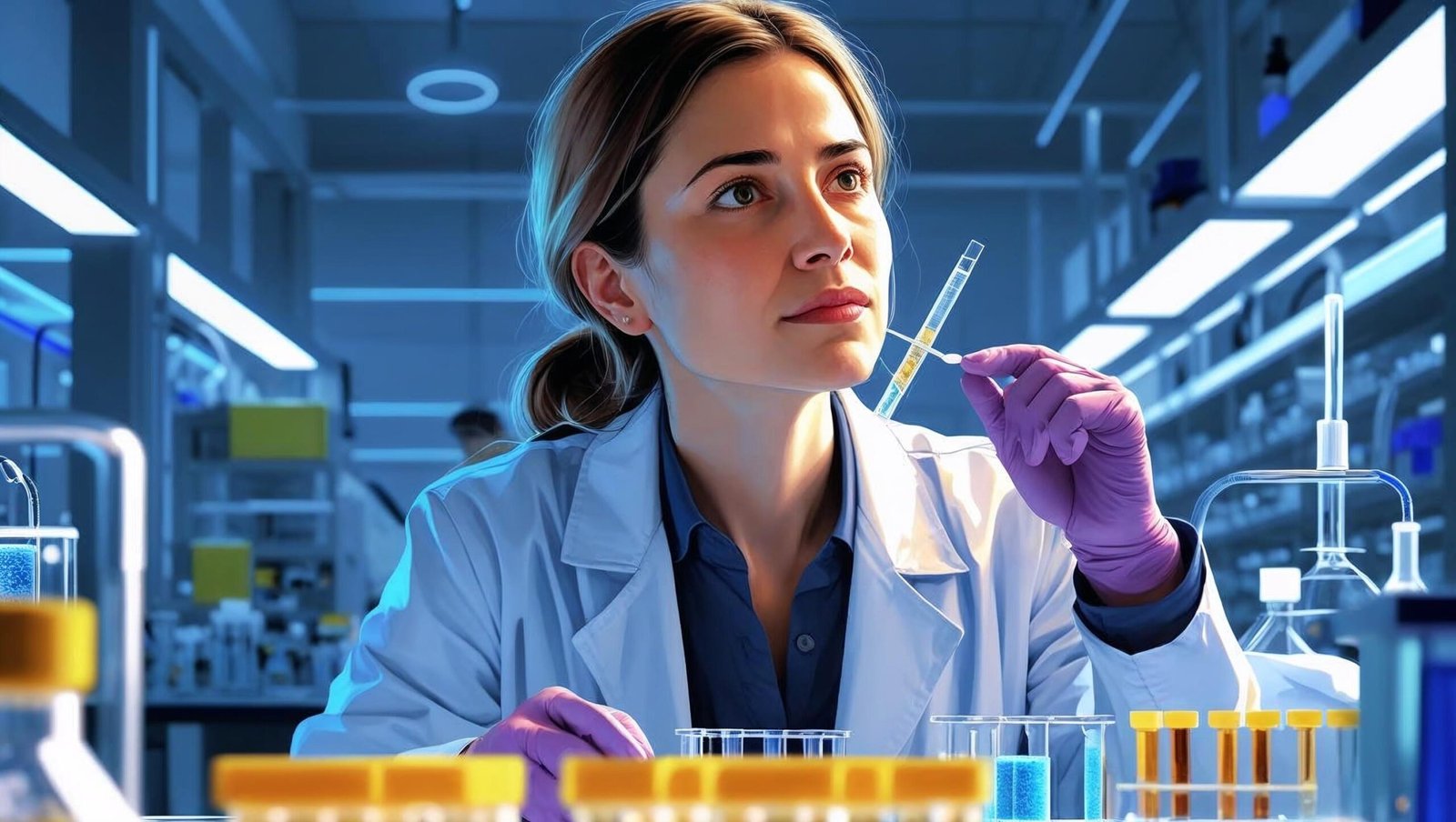 Breaking Through Summary image of Katalin Karikó in a laboratory setting