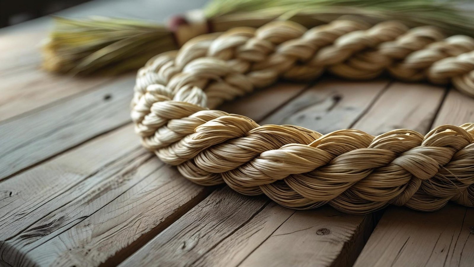 Braiding Sweetgrass Summary image of braided sweetgrass close-up