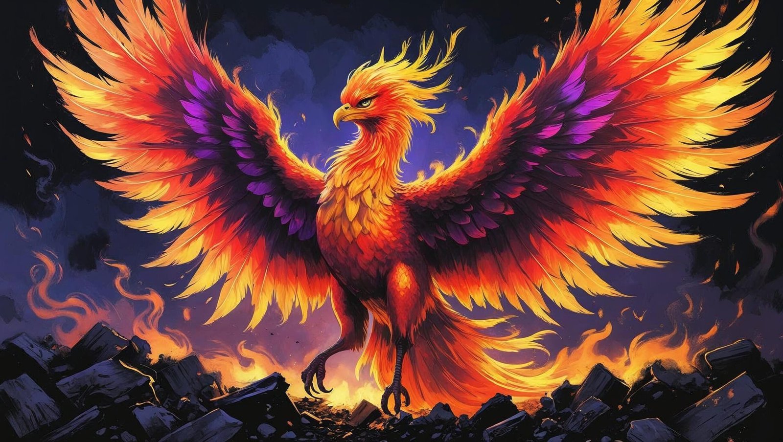 Antifragile Summary main image of a phoenix rising through adversity