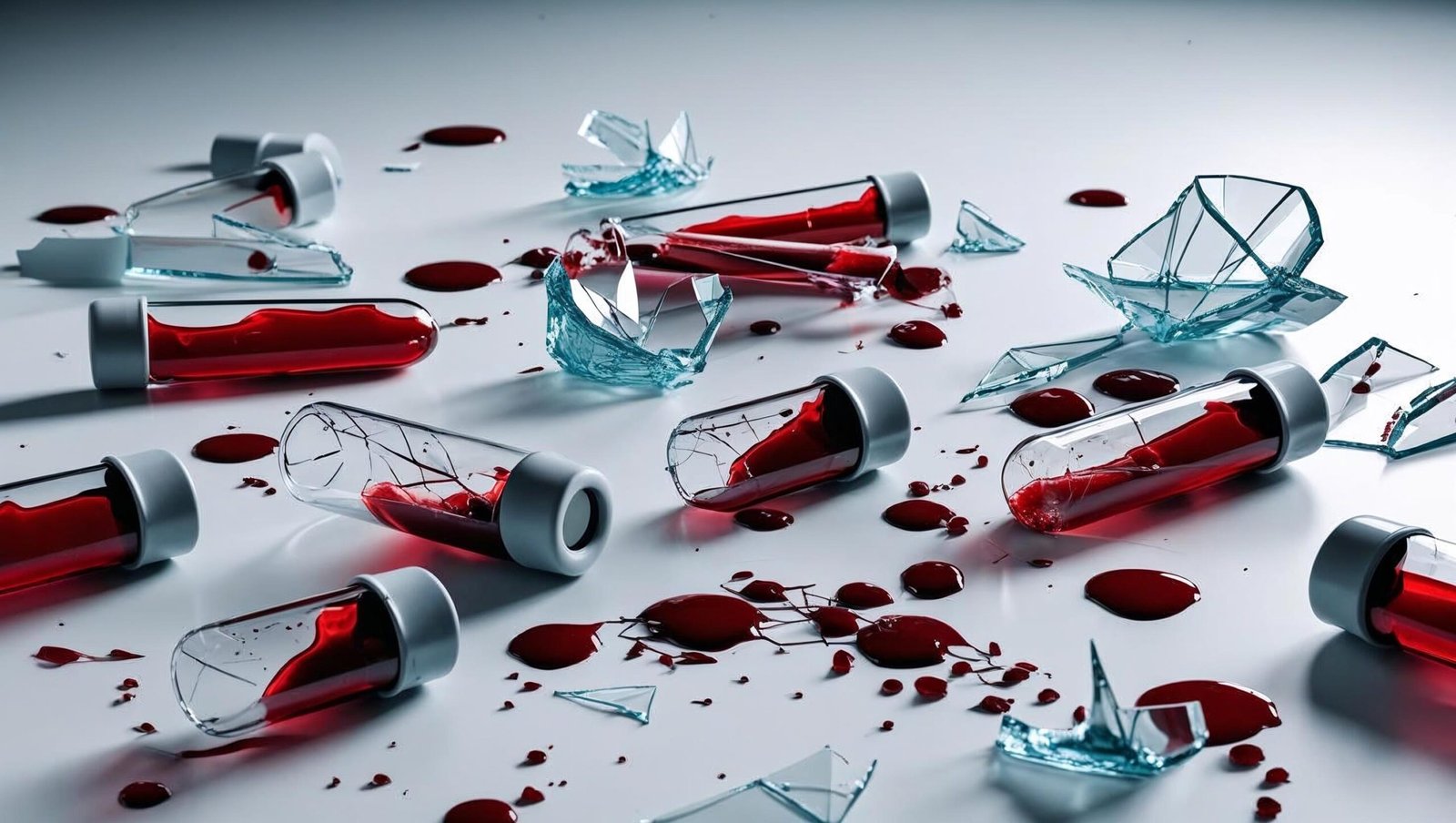 Bad Blood Summary shattered test tubes representing Theranos failed technology