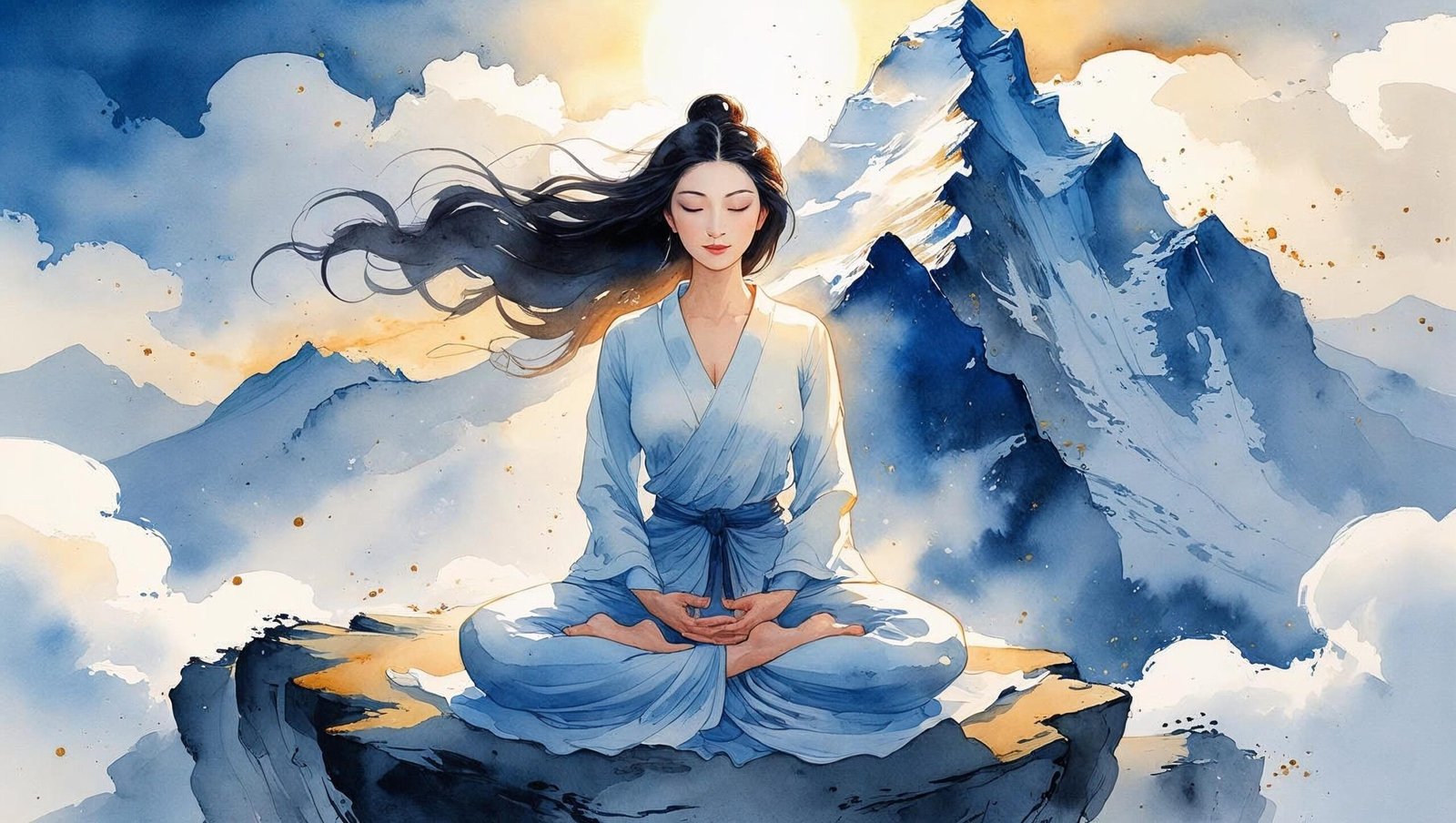 untamed by glennon doyle summary image of a woman meditating in the mountains
