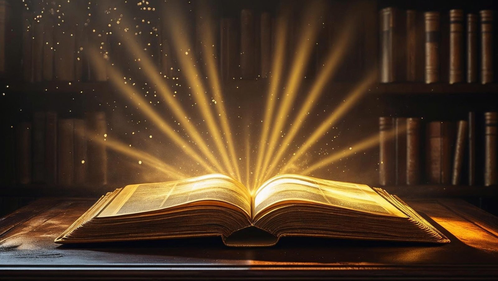 Abundance book review image of glowing open book symbolizing knowledge