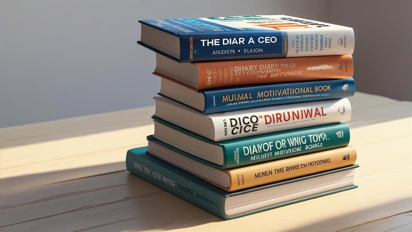 The Diary of a CEO Book stacked with motivational books