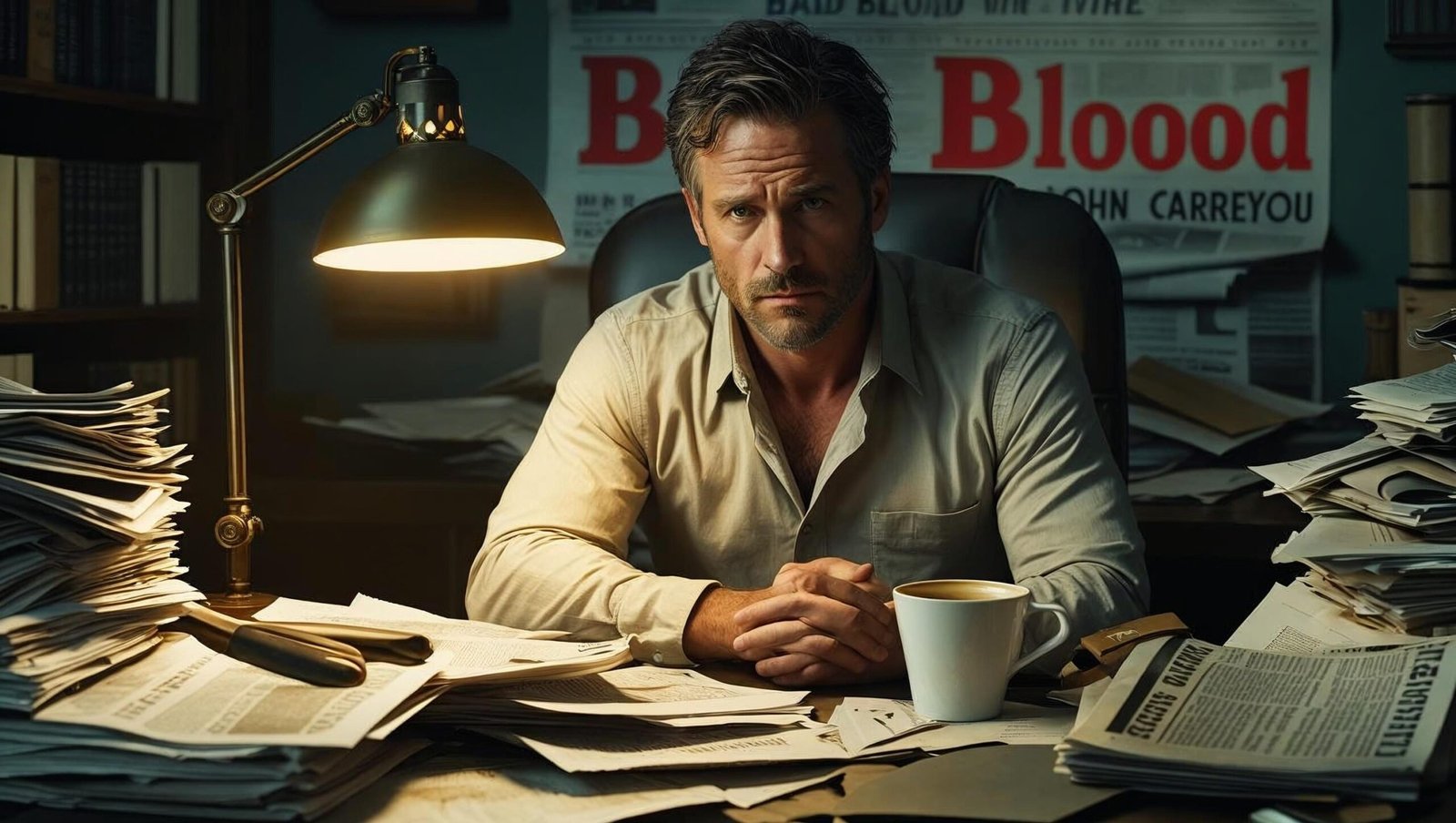 Bad Blood Summary journalist illustration showing John Carreyrou’s investigation