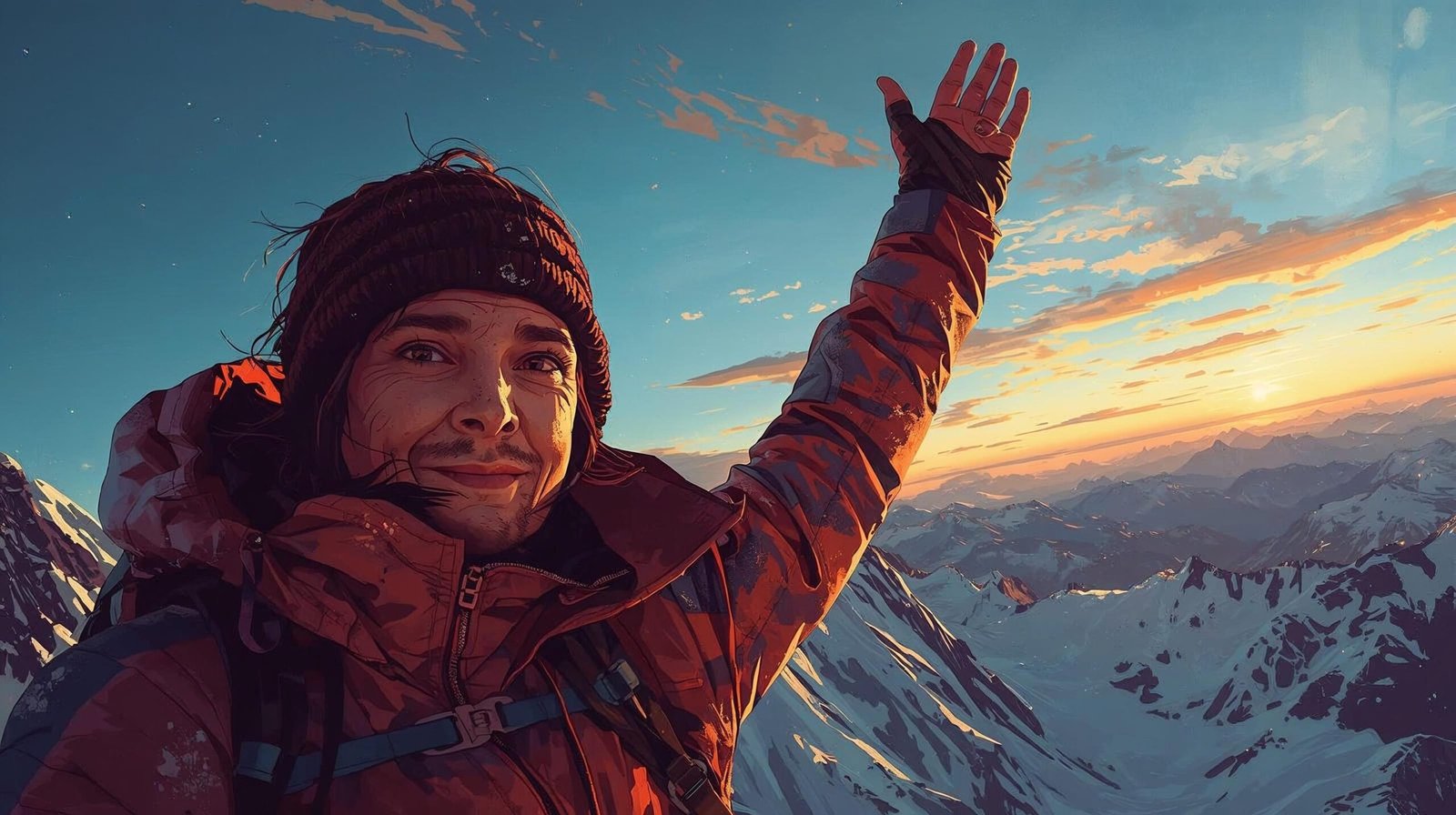 Grit Summary mountain climber reaching summit with determination