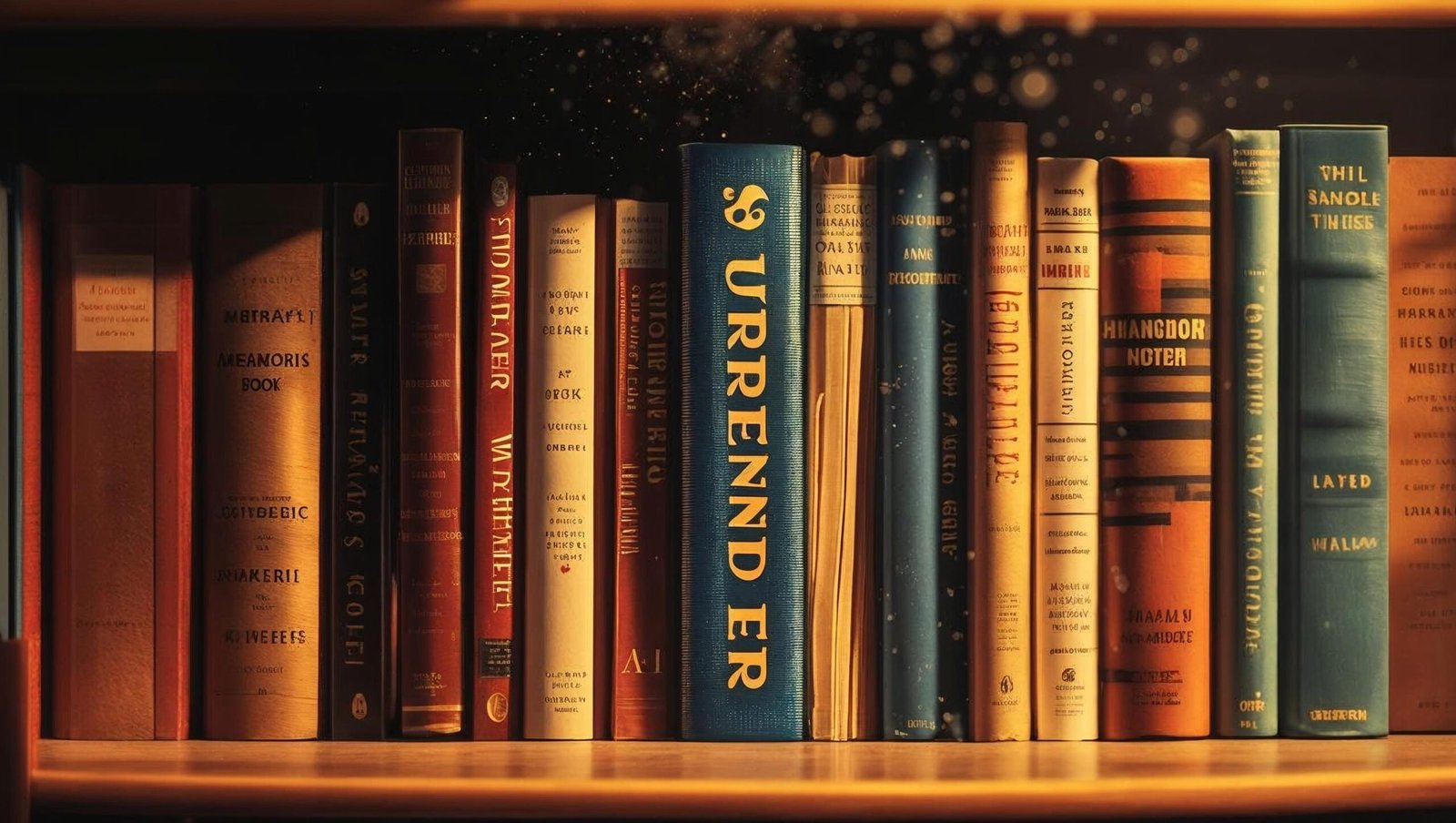 surrender book review library shelf with book among other memoirs