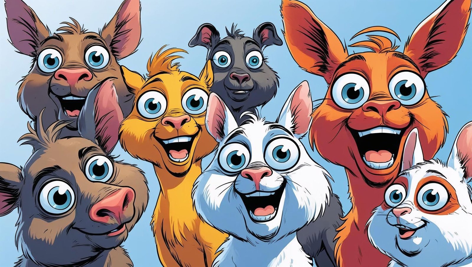 Big Dumb Eyes comic strip with exaggerated animal reactions