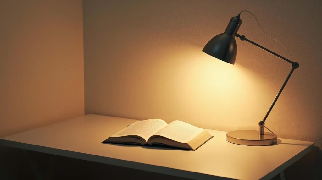 Quiet Summary featured image with serene study desk and book