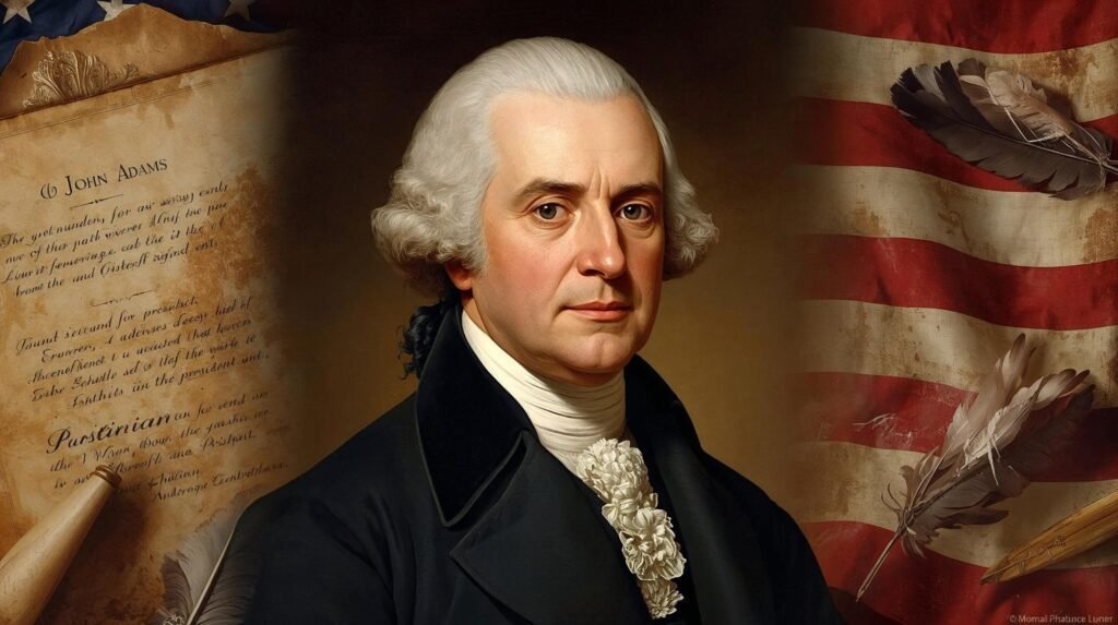 John Adams Book featured portrait historical background