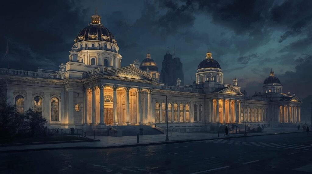 The Devil in the White City Summary featured image with Chicago World’s Fair and dark figure