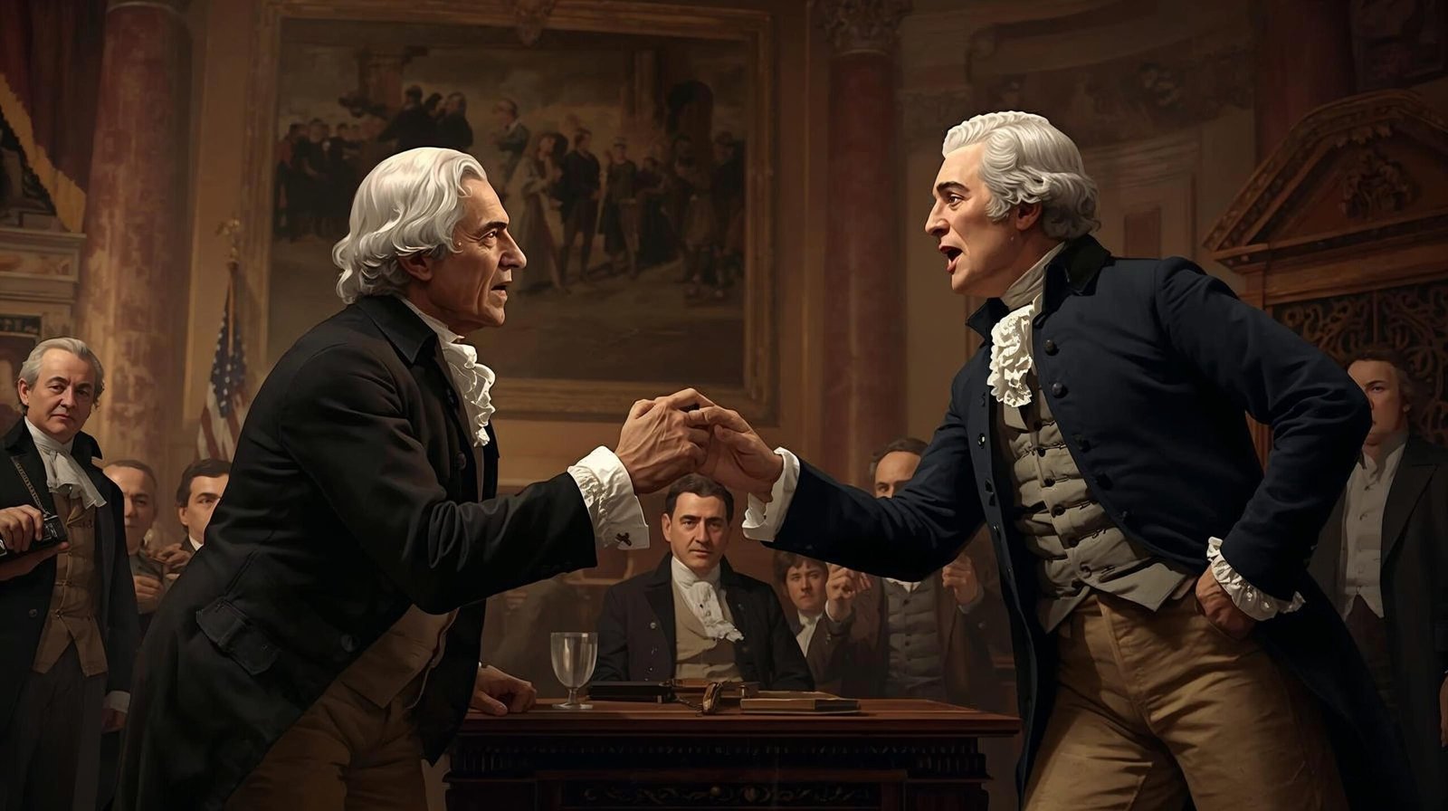  John Adams Book debate scene with Thomas Jefferson