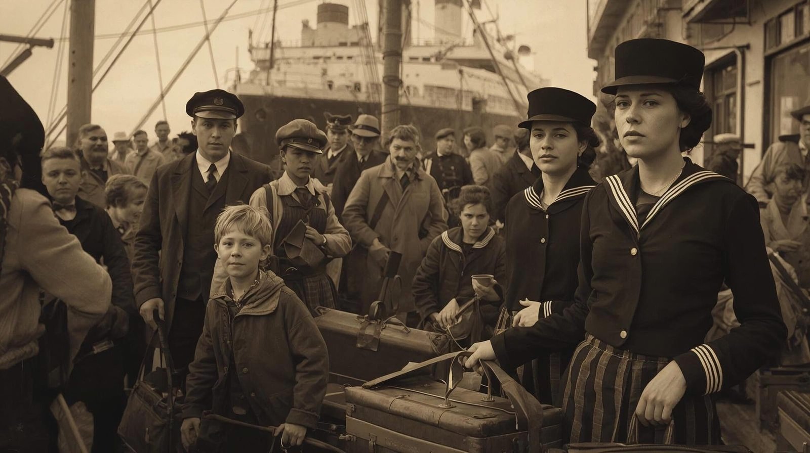 Dead Wake historical passengers boarding Lusitania in World War I era