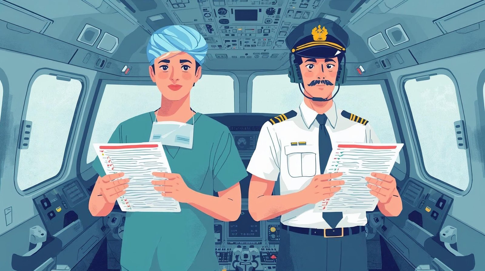 The Checklist Manifesto Summary showing checklist use in surgery and aviation