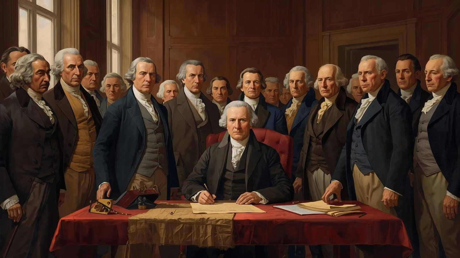 John Adams Book Declaration of Independence scene