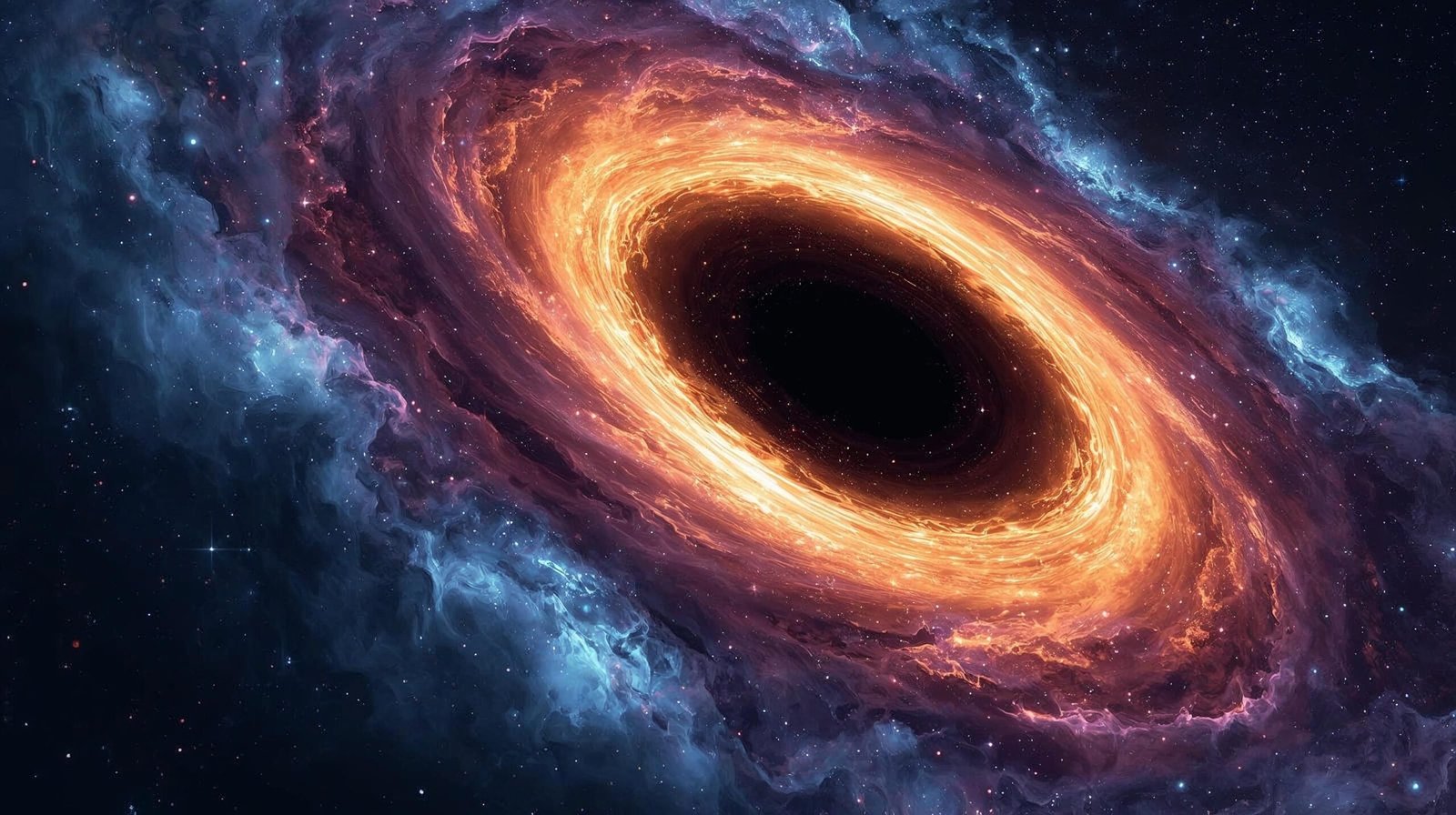 Astrophysics for People in a Hurry Summary black hole illustration with swirling cosmic light