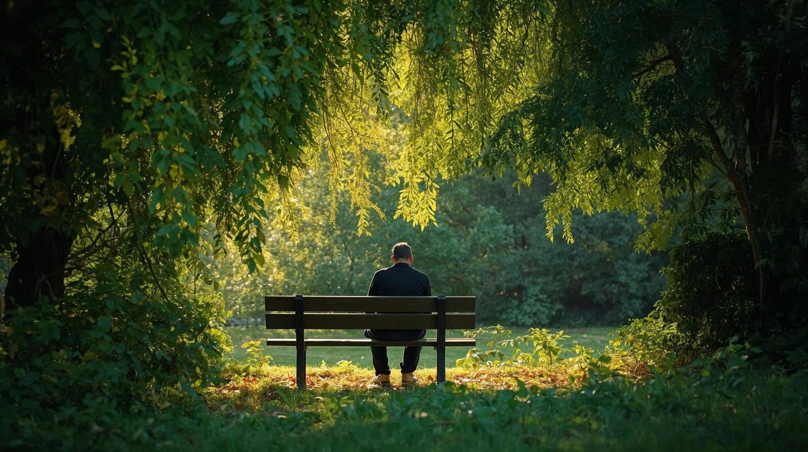 Quiet Summary peaceful park solitude image
