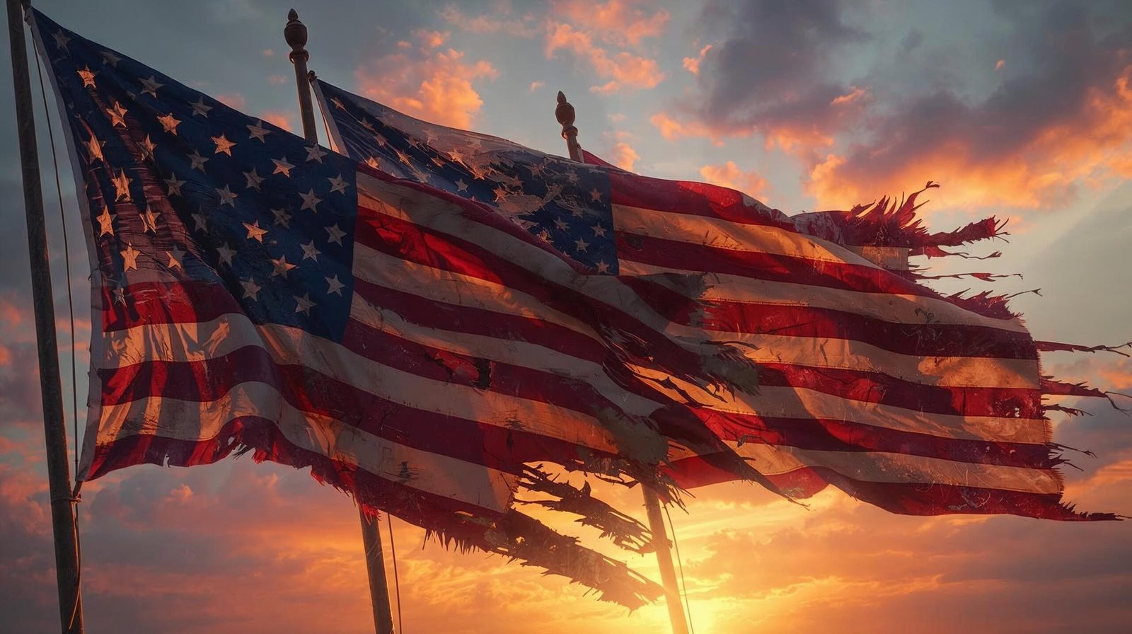 Symbolic Revolutionary flags in 1776 by David McCullough representing resilience and hope